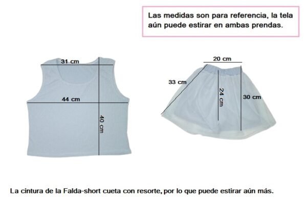 Conjunto Dama (súper fresco) Top y falda short