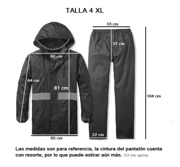 Impermeable Motociclista - Chamarra y pantalón-Talla 4 XL
