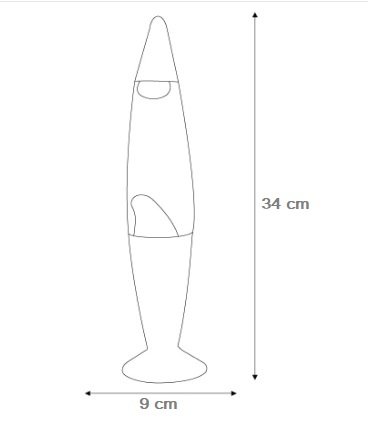 Lampara de lava - base negra 34cmx9cm