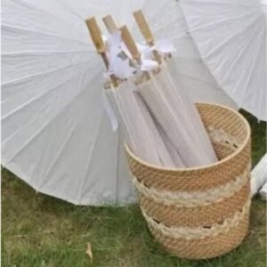 Sombrilla estilo Japonesa de Bambú- Color blanco