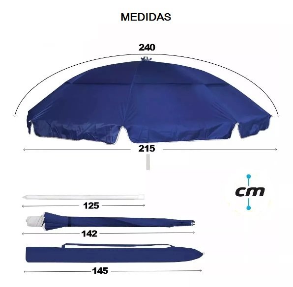 Sombrilla de Playa - 2.15 m diámetro