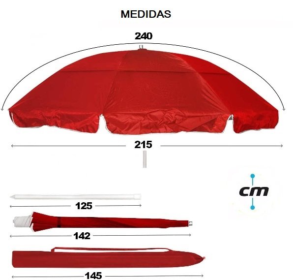 Sombrilla de Playa - 2.15 m diámetro