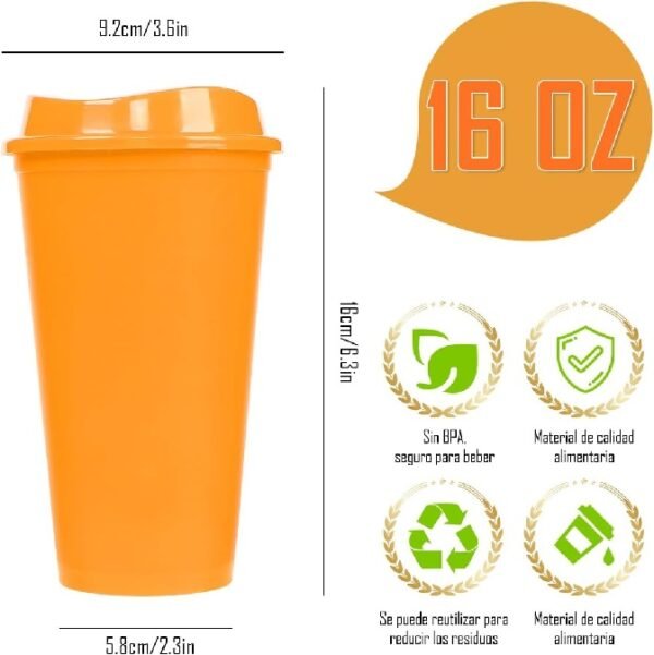 Vaso Cafetero con tapa 16 oz