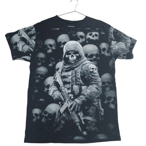 Playera Negra Estampada- Talla XL