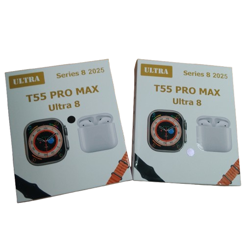 Smart Watch T55 PRO MAX Ultra8 - Estuche con reloj y audífonos