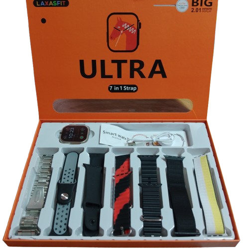 Smart Watch Ultra Set 7 En 1 Reloj Inteligente+ 7 Correas